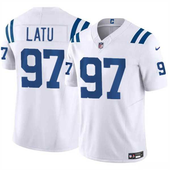 Men & Women & Youth Indianapolis Colts #97 Laiatu Latu White 2024 Draft F.U.S.E. Vapor Limited Stitched Jersey->indianapolis colts->NFL Jersey